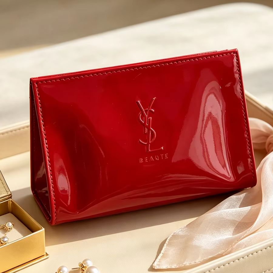 Luxury Skincare Logo - Bolsa de Cosméticos YSL de Cuero